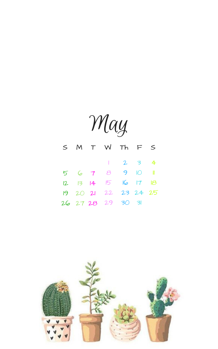May iPhone Lock Screen Background Wallpaper Calendar