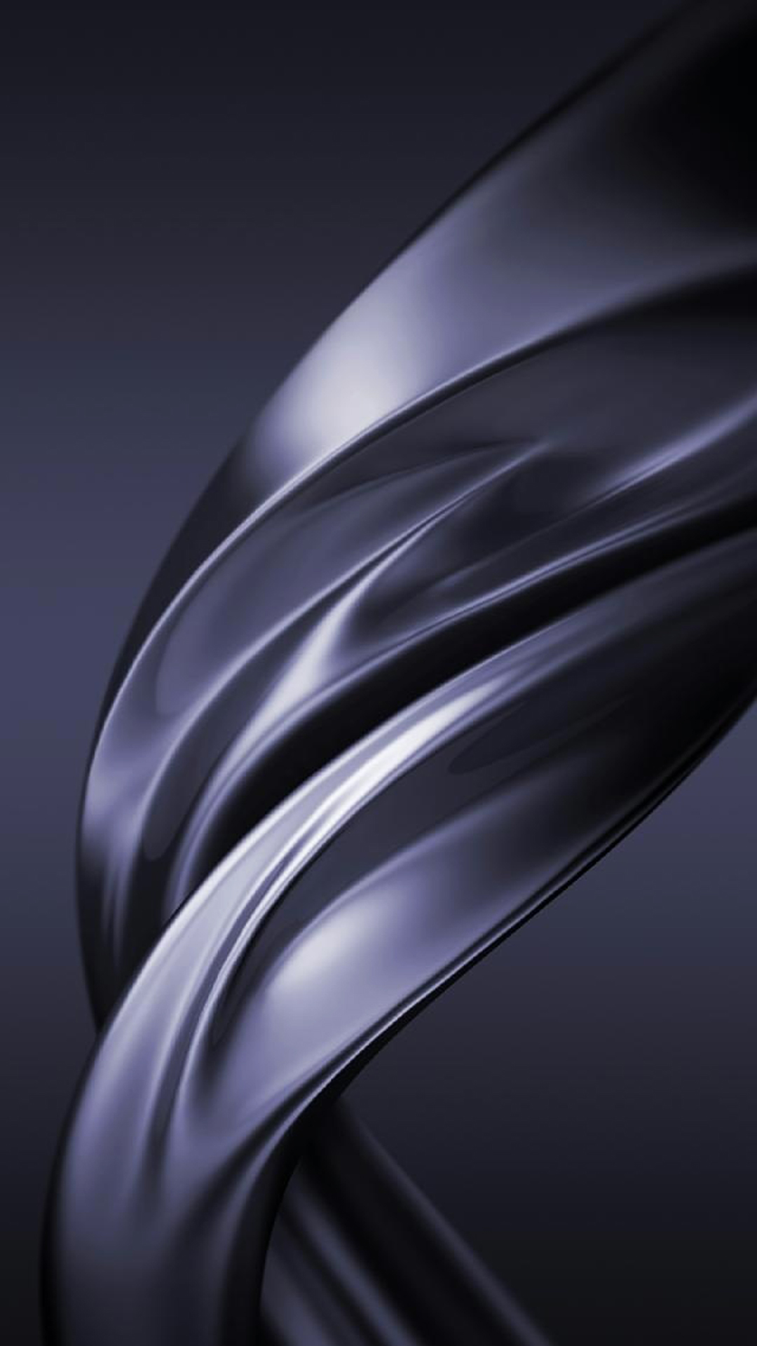 Abstract dark purple swirling metallic shape on a dark background, evoking a sense of fluidity and modern design, suitable for a Xiaomi phone wallpaper