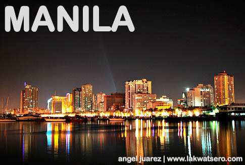 Pin Manila Skyline By Night Metro Philippines Globe