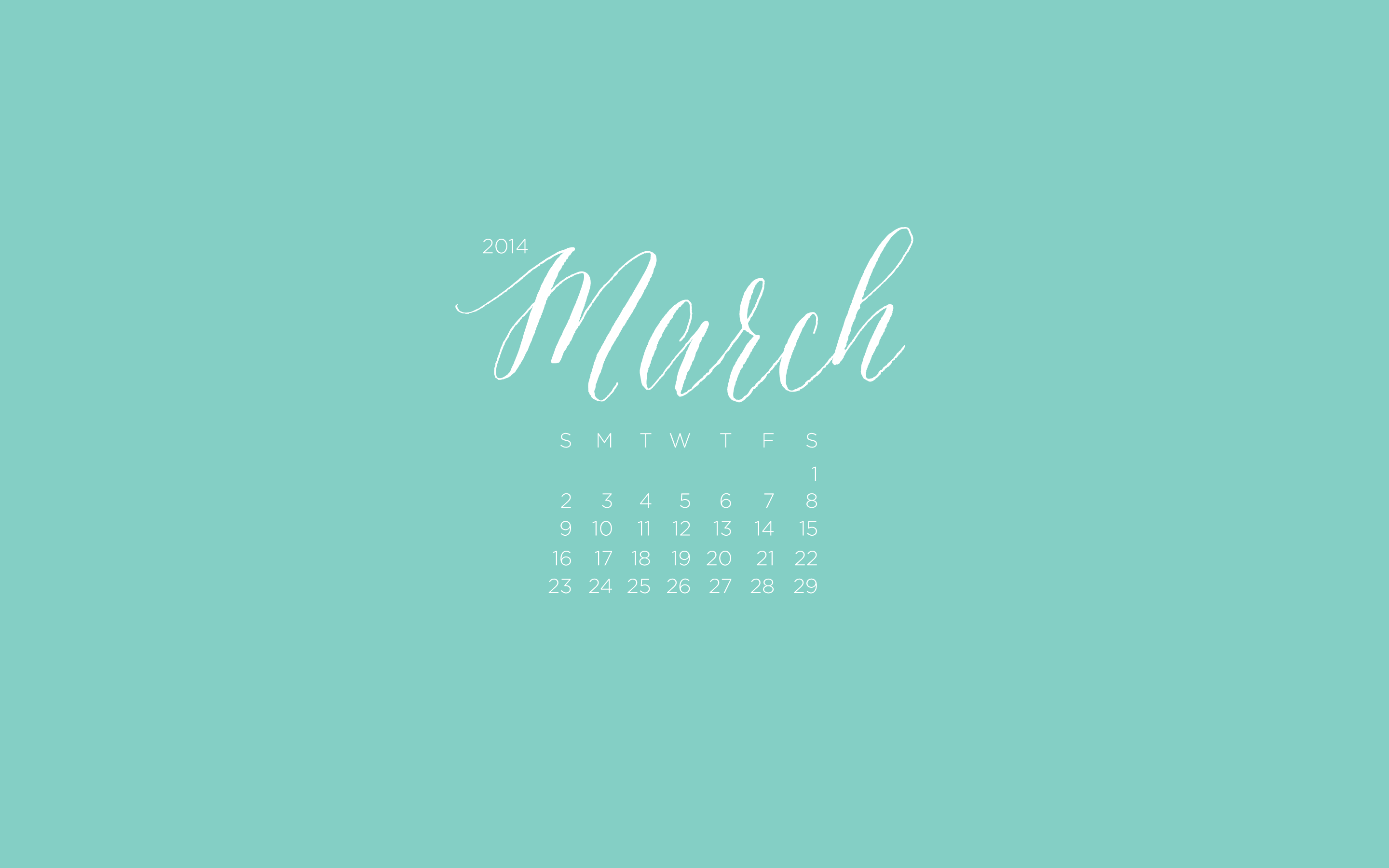 March Desktop Wallpaper Calendar For
