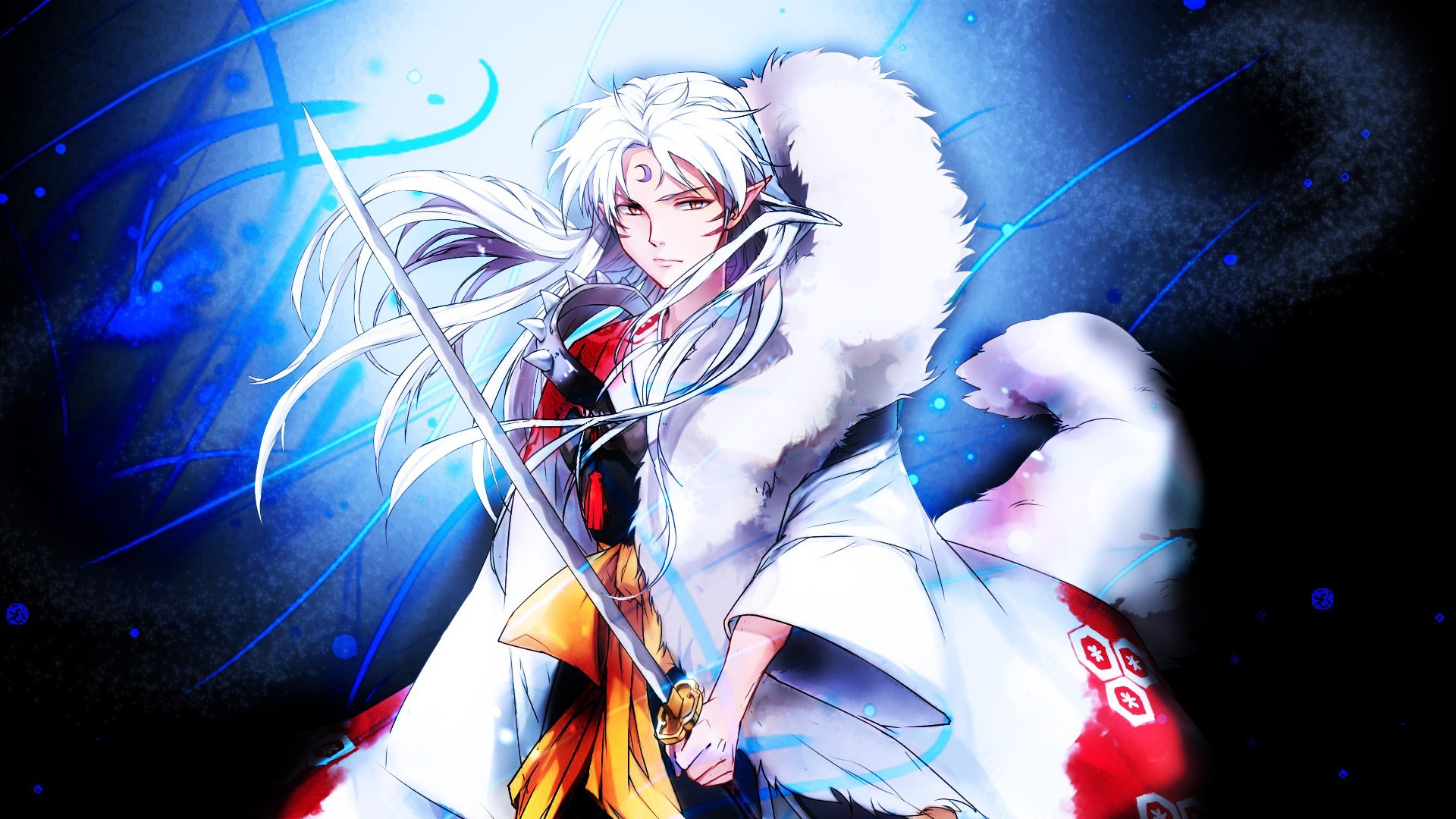 White Hair Anime Sesshomaru Sword Inuyasha Wallpaper HD