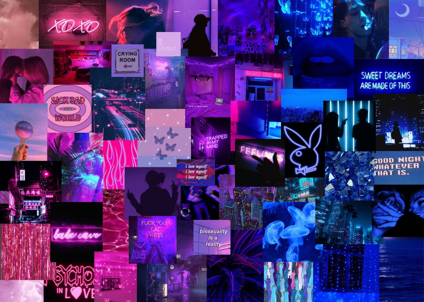 Pink And Blue Wallpaper