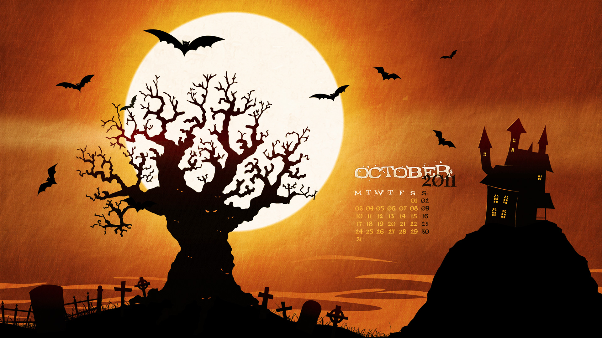 October Tanks Desktop Spooky Halloween Calendar Wallpaper HD