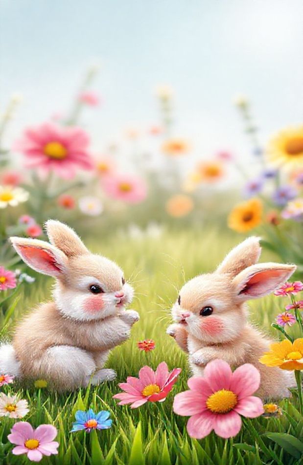 Cute Bunnies Wallpaper