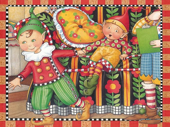 Wallpaper Of The Night Before Christmas Illustration Elf