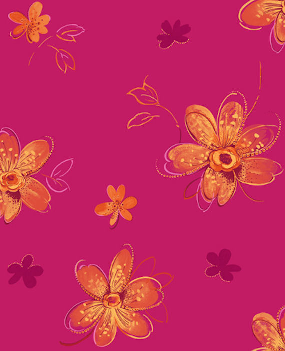 Candice Olson Pink And Orange Bohemian Wallpaper Wall Sticker Outlet