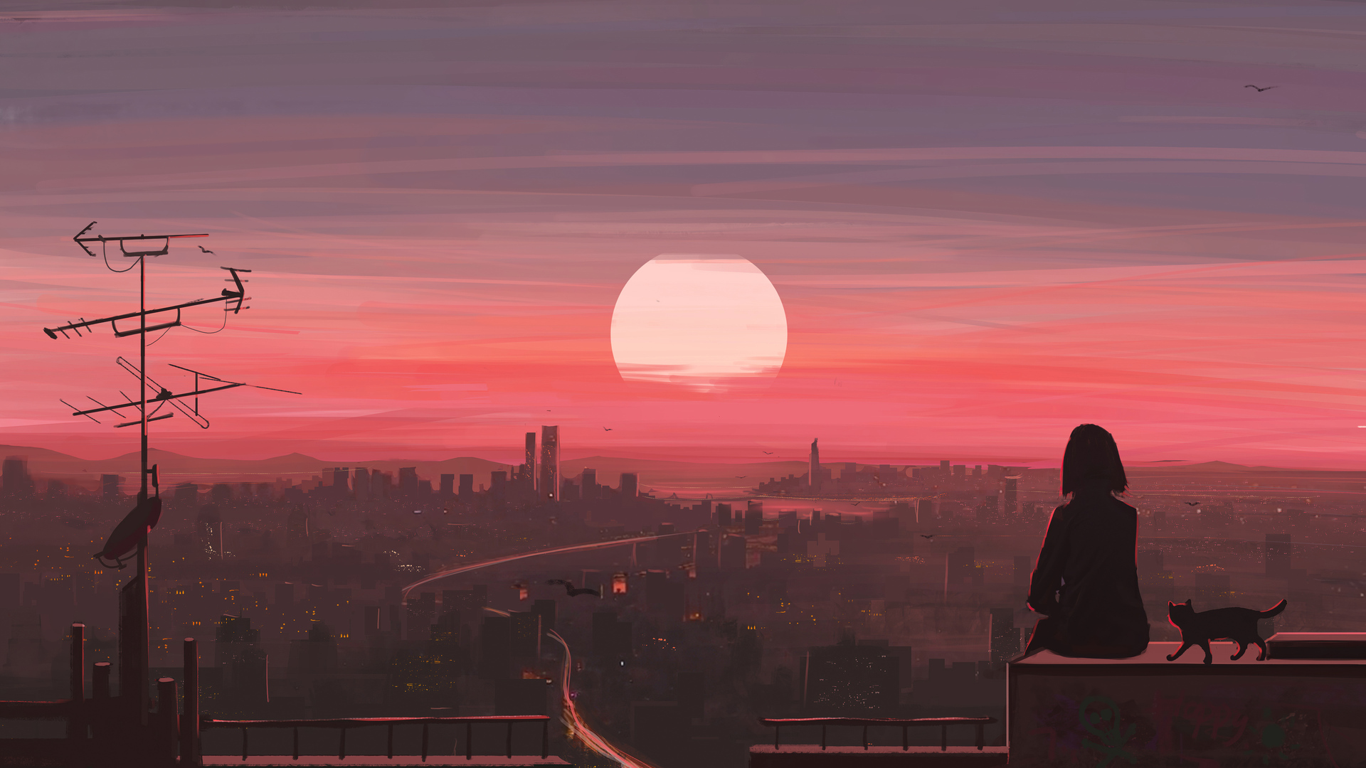 Anime Sunset Serenity Wallpaper