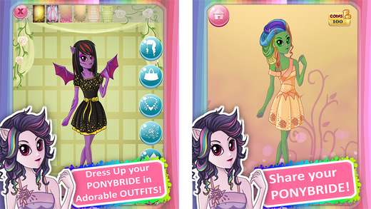 Pony Equestria Bride Wedding Prom Party Dress Up For Girls On