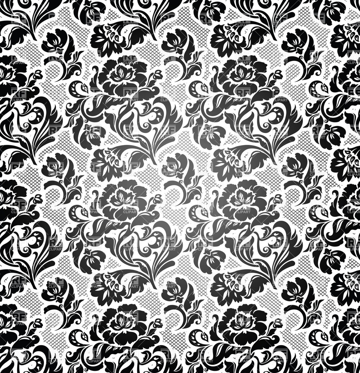 Black And White Victorian Wallpaper Floral