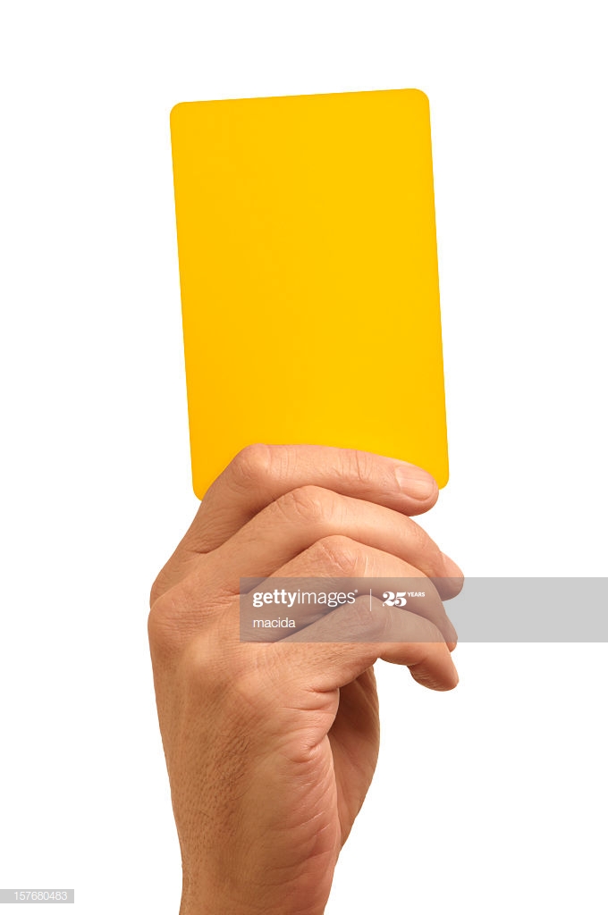 Hand Holding Bright Yellow Card Against White Background High Res