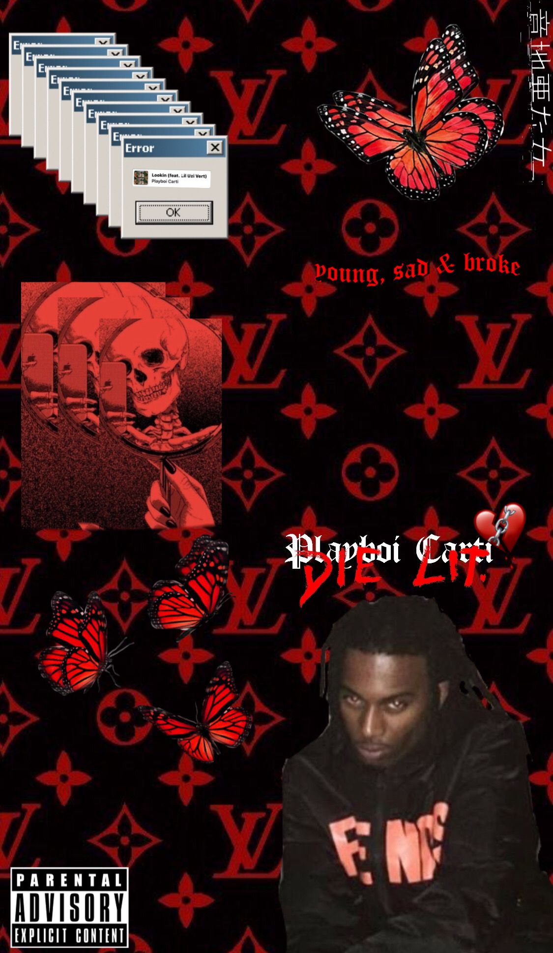 Playboi Carti X Lv Elephant Artwork C R I Wallpaper Rapper