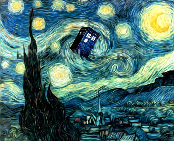 Doctor Who Van Gogh Starry Night Tardis Art By Bohemiancraftsody