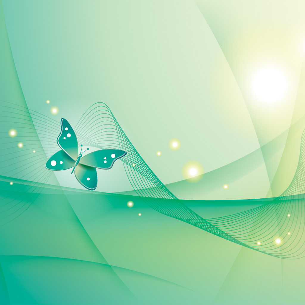 Wallpaper For Android Butterfly Green Background iPad