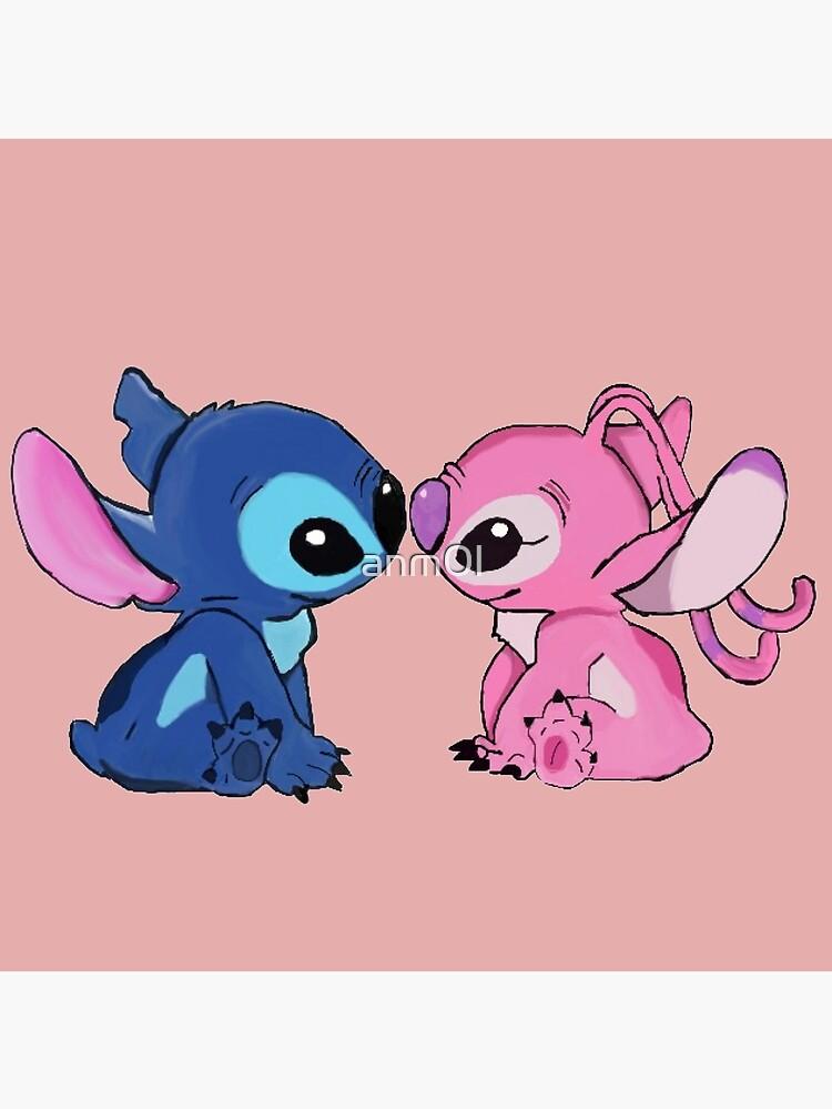 Valentines Day Stitch Angel Art Print For Sale By Anm0l