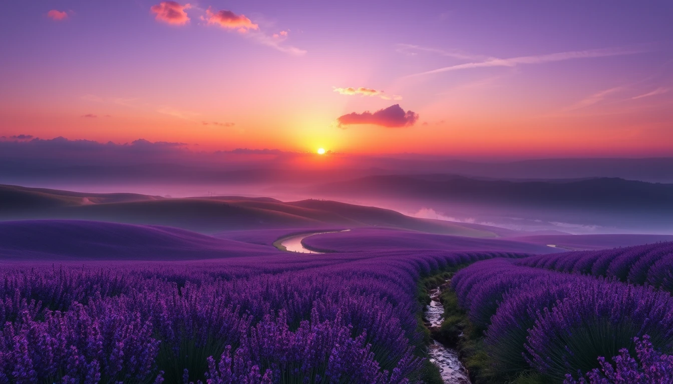 Purple Scenery Wallpaper