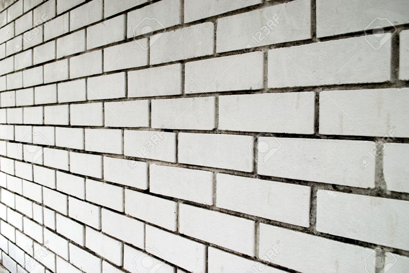 Angled White Brick Wall Background Stock Photo Picture And