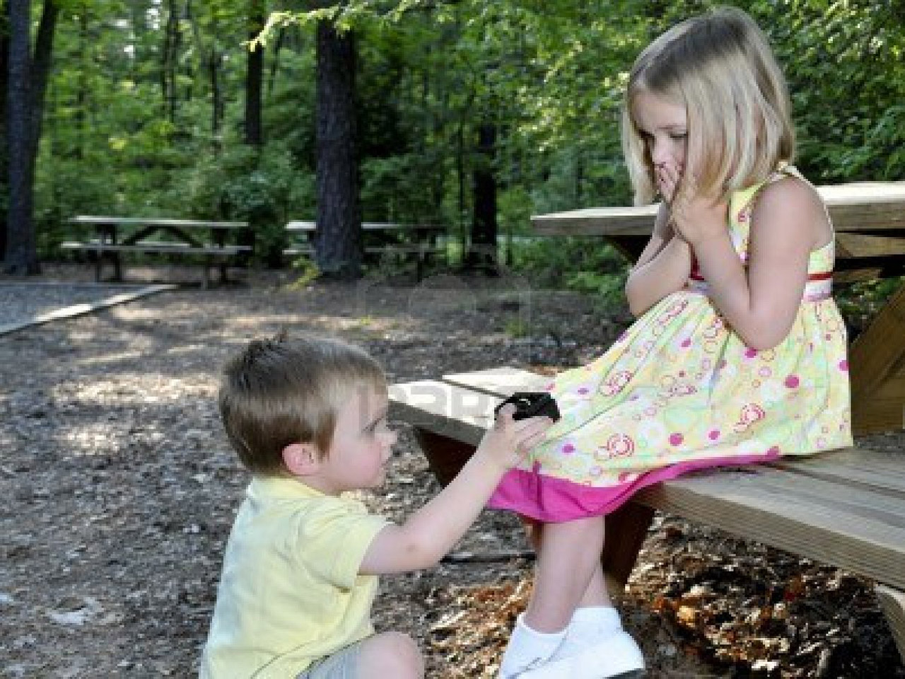Nice Baby Boy And Girl Cute Little Proposing