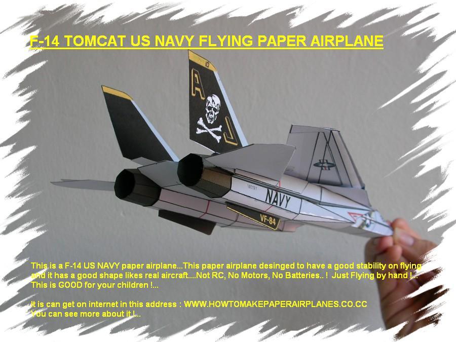 14 Tomcat Jolly Rogers Flying paper airplane by howmakepaperairplane