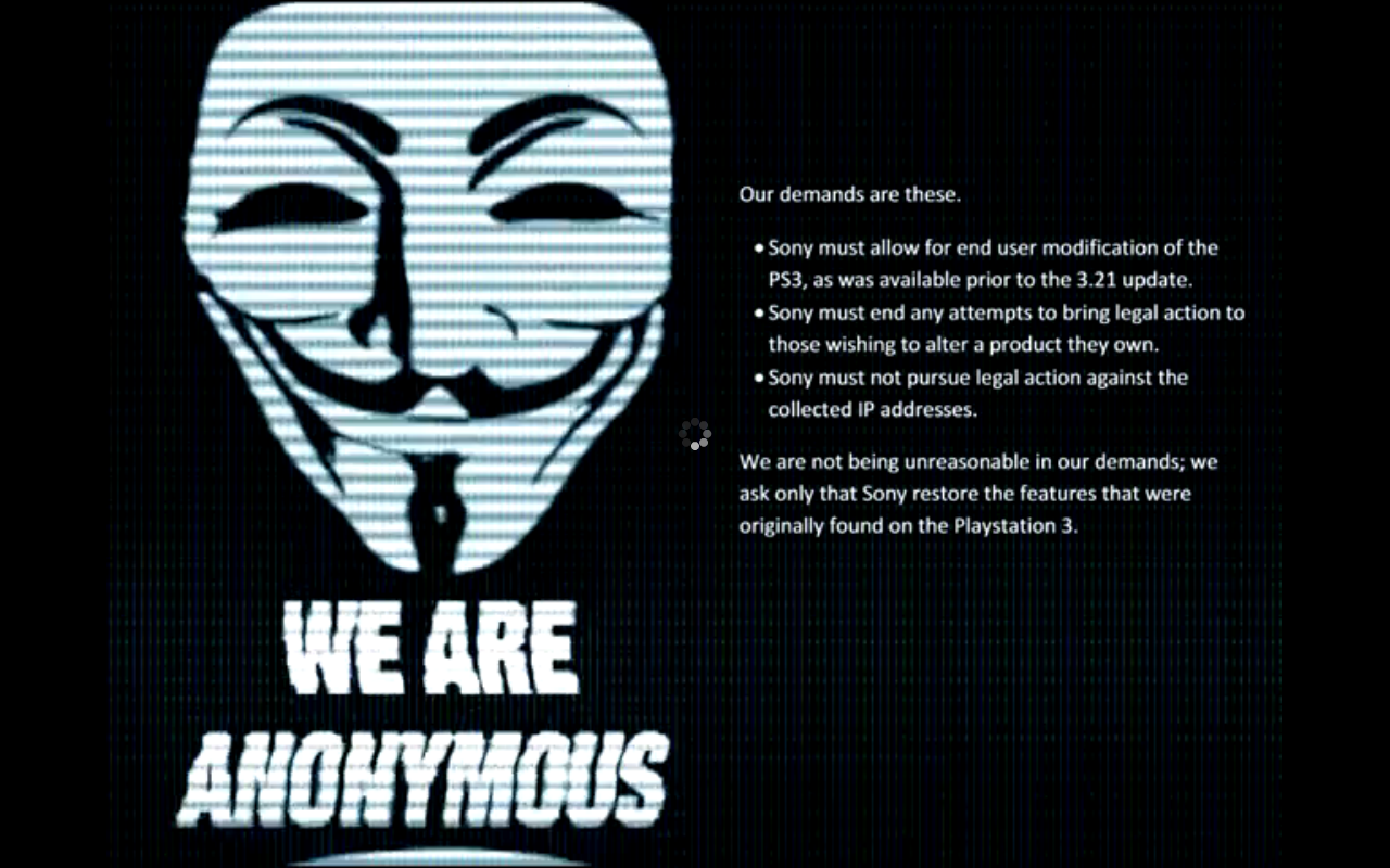 Anonymous video for Sony We are Anonymous [ 1280x800