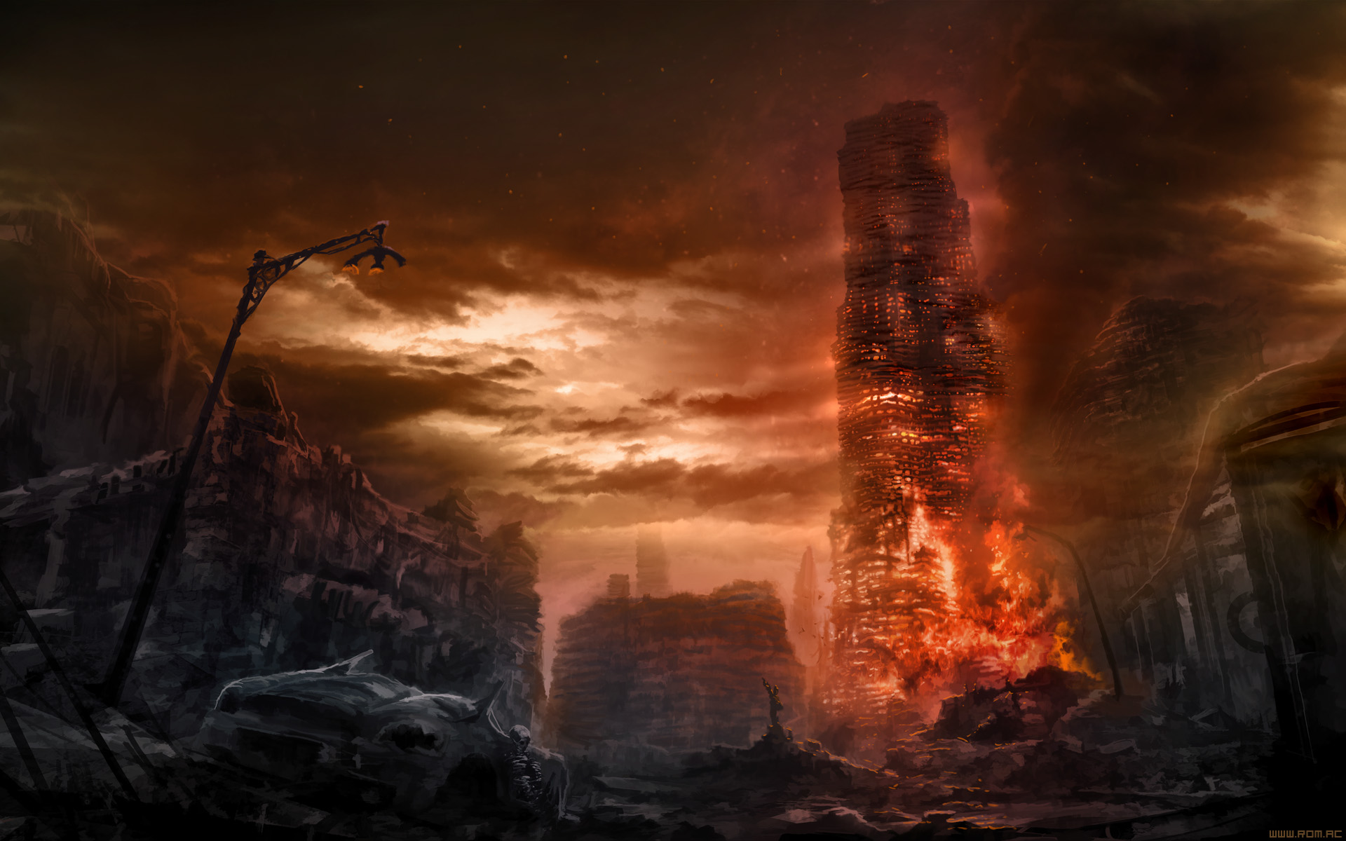 Romantically Apocalyptic Drawing Apocalypse Fire Dark