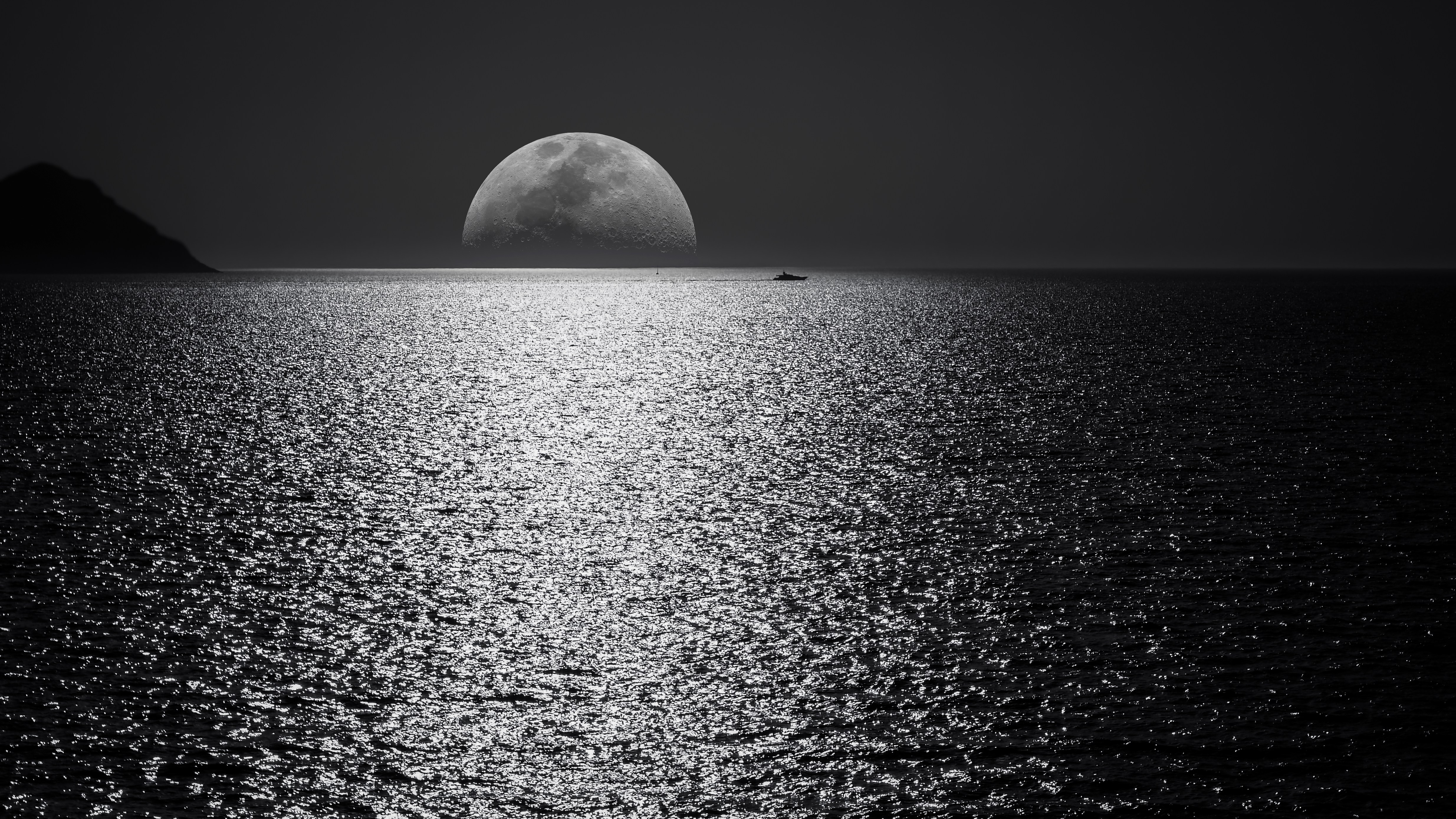 Sunset Monochrome 4k HD Nature Wallpaper Image