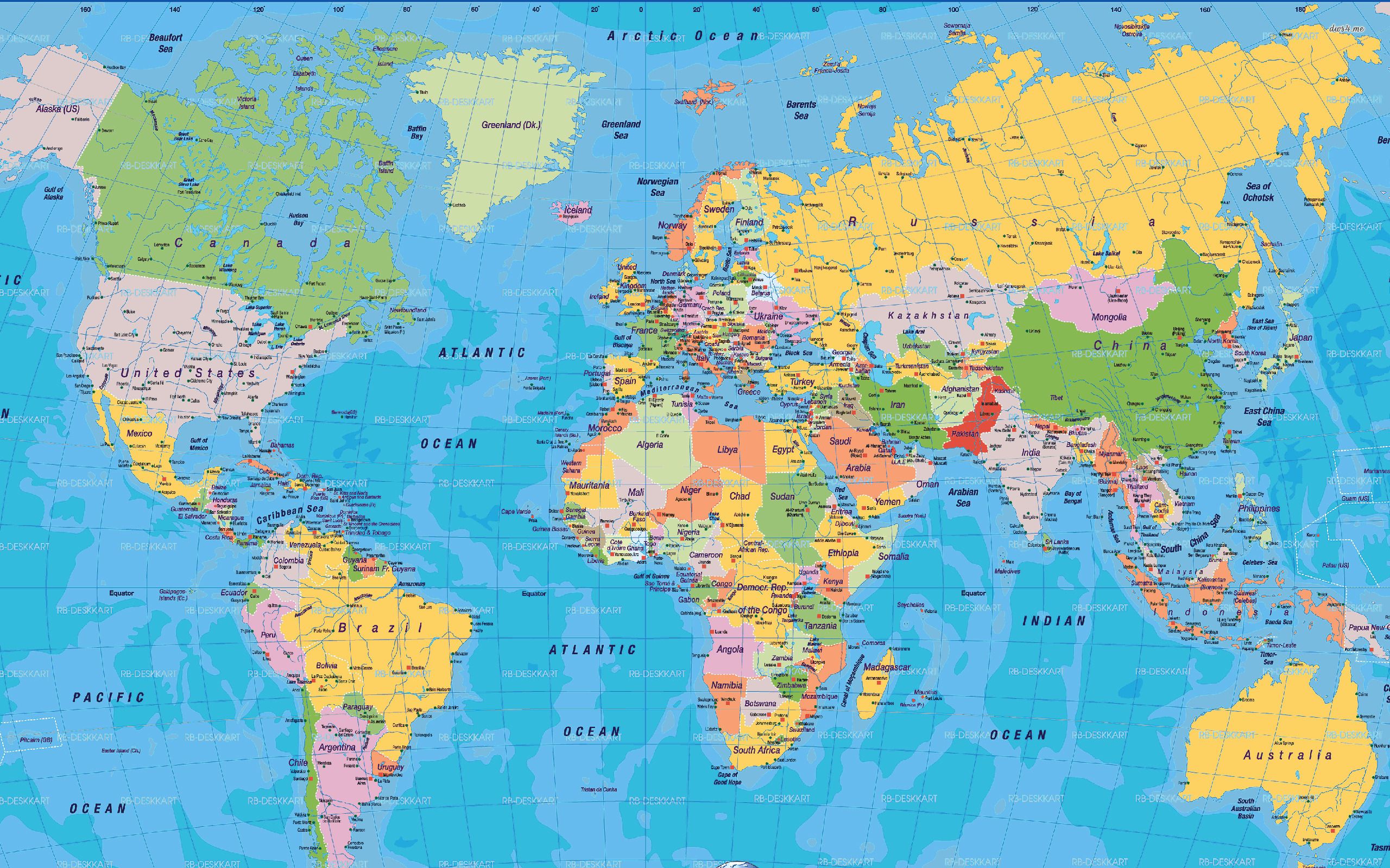 World Map Political Borders Maps Charts