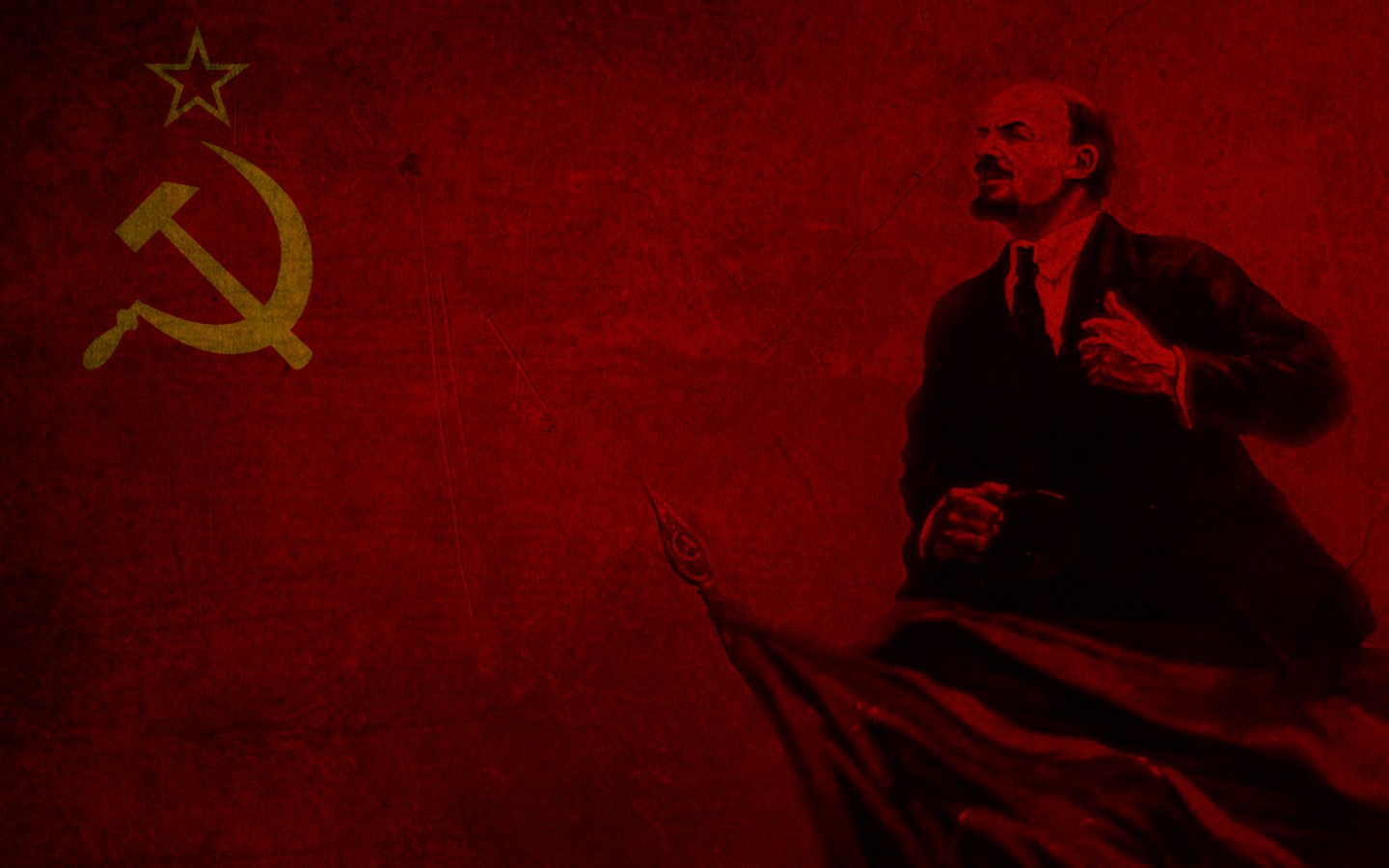 lenin communist leader soviet flag politics HD Wallpaper 1440x900