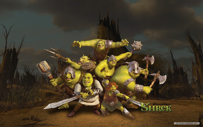 Shrek And Green Friend Wallpaper