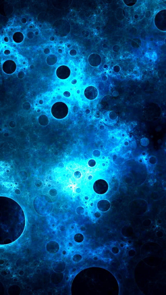 Dark Blue Abstract Bubbles Wallpaper iPhone