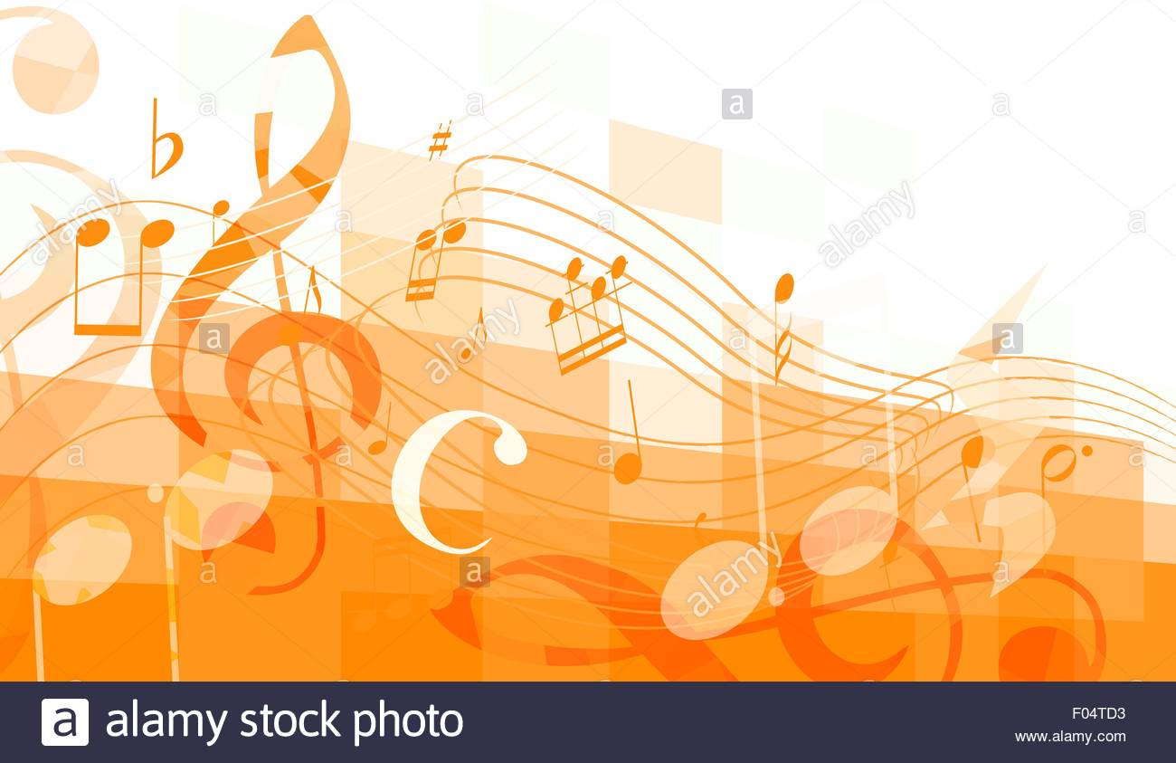 Abstract Musical Background With Key And Notes