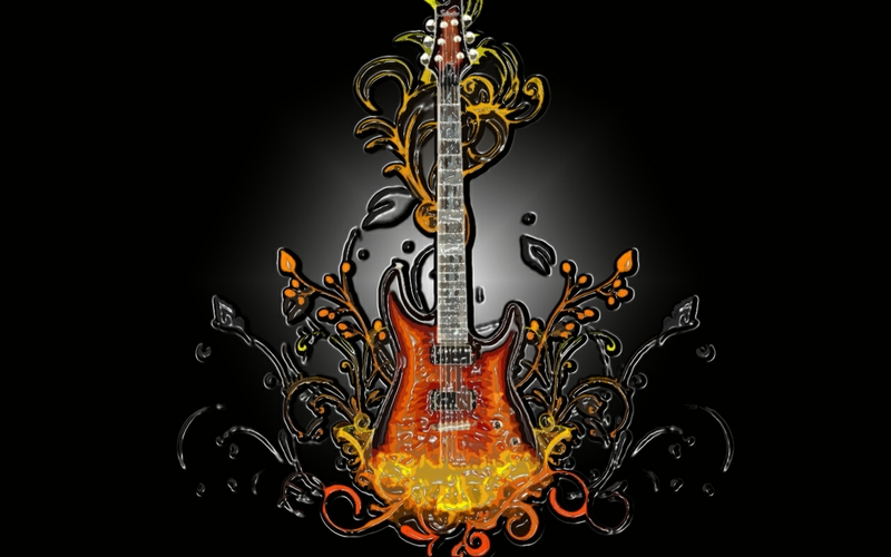Pre Guitar On Fire Wallpaper