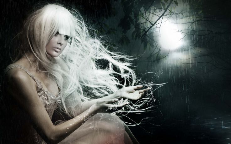 Fantasy Dark Gothic Ghost Art Women Wallpaper