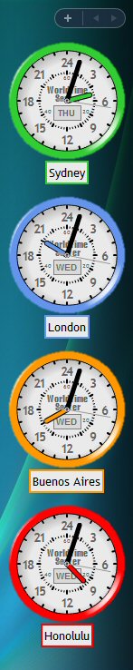 Windows Desktop Clock 24hr World Gadget