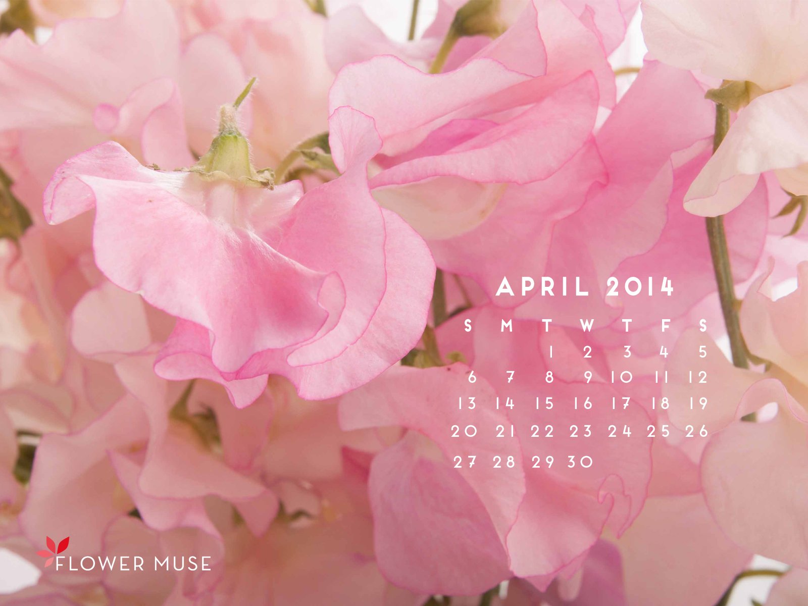 April 2014 Calendar Flower Muse Blog 1600x1200