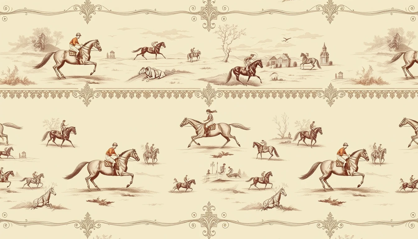 Equestrian Toile Wallpaper