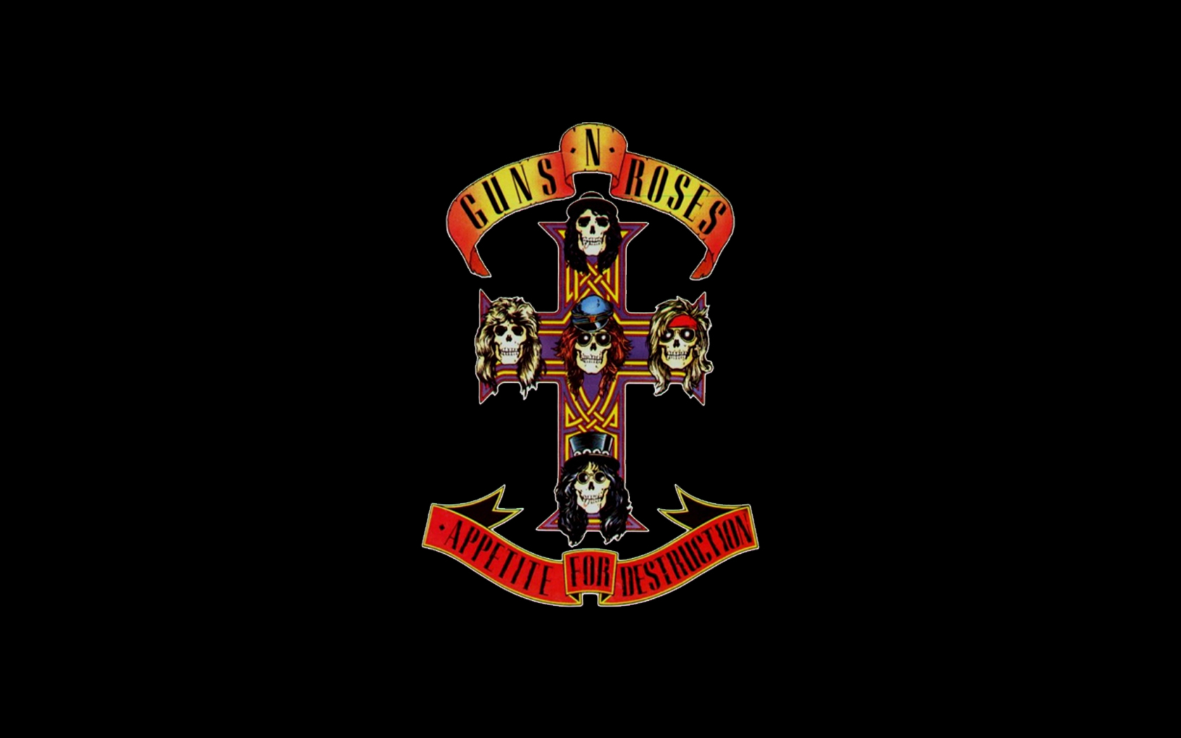 Guns N Roses heavy metal hard rock bands groups logo skull wallpaper
