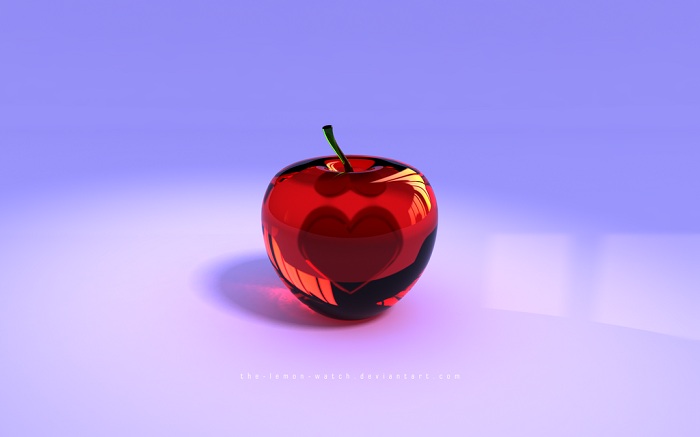 Free download Red Glass Apple with a Heart inside Wallpaper for PC or Mac  [700x437] for your Desktop, Mobile & Tablet | Explore 64+ Glass Apple  Wallpaper | Alice Glass Wallpaper, Stained