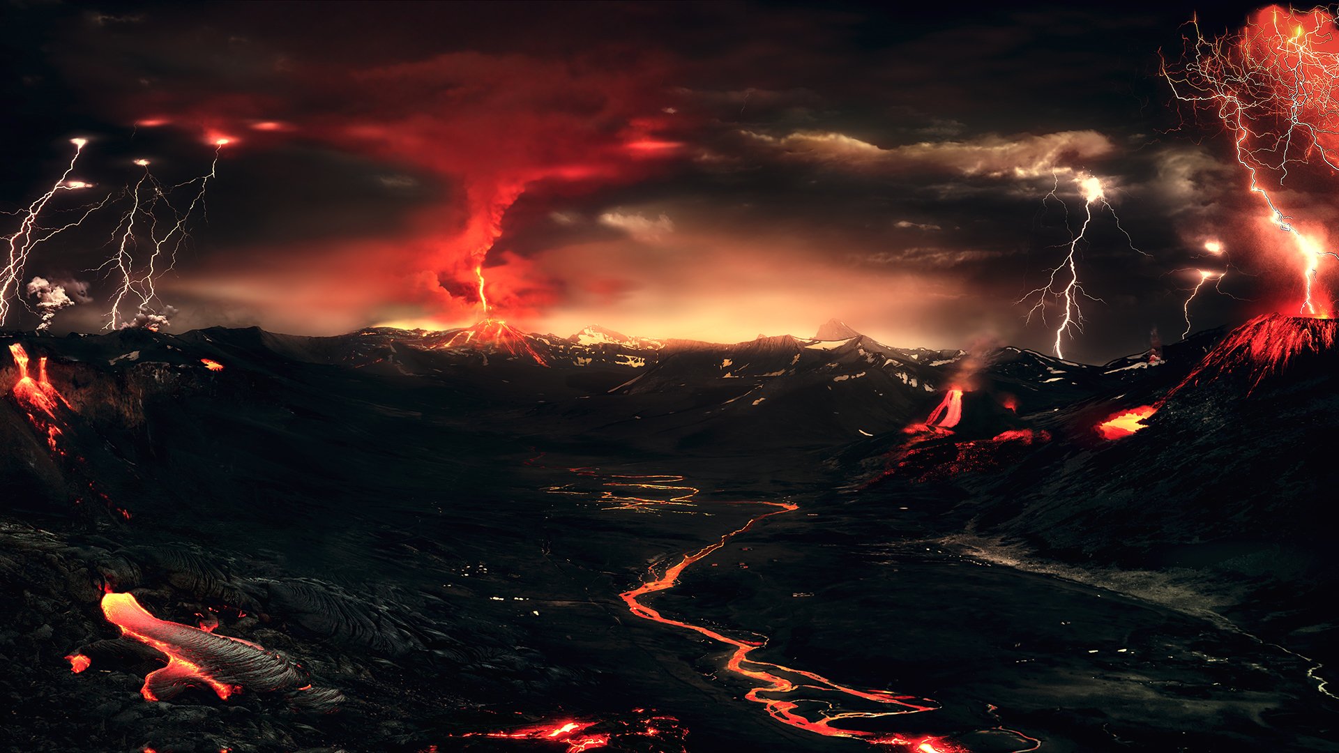 Volcanic Landscape HD Wallpaper Background Image