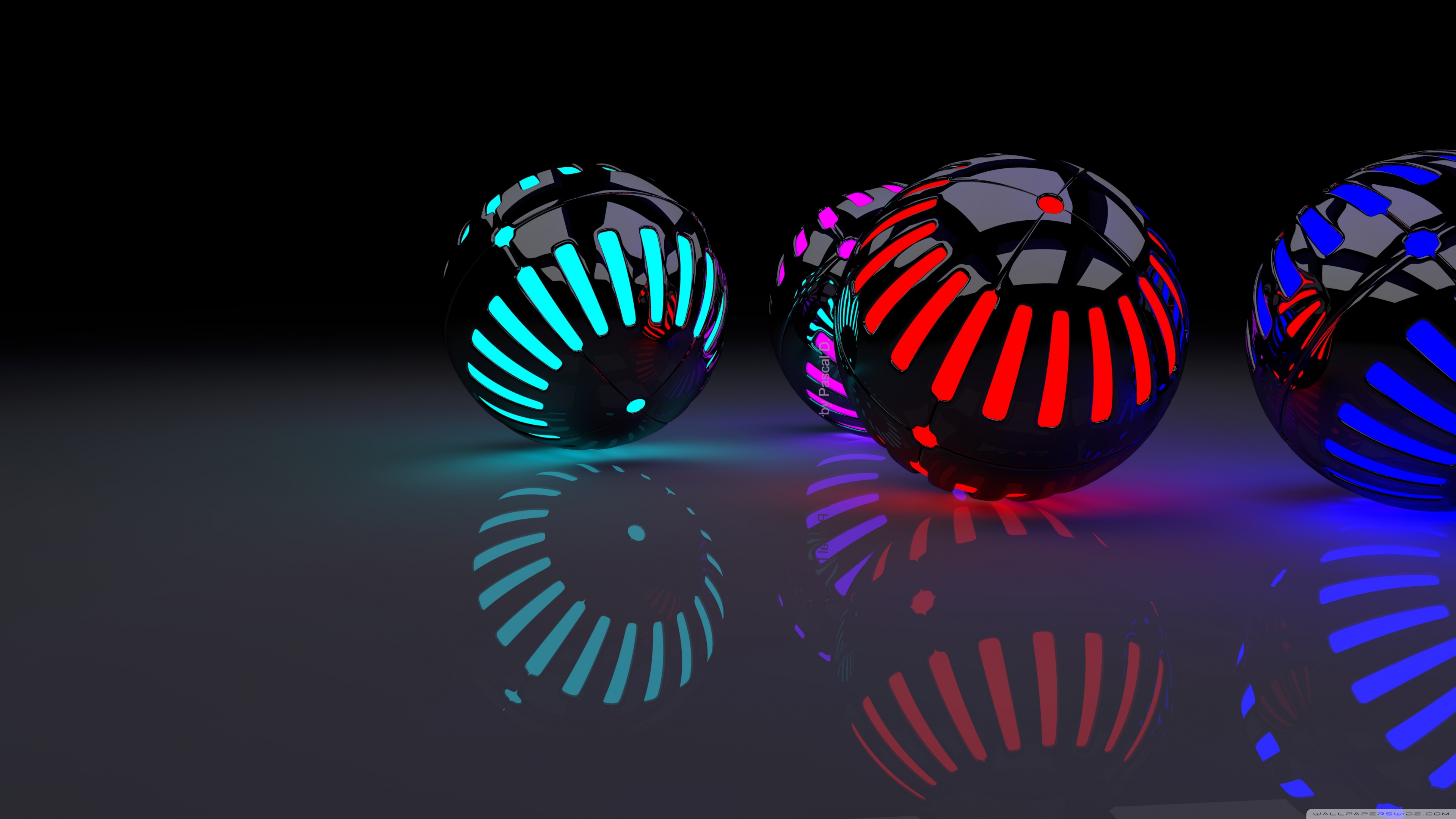 Abstract 4K Wallpaper: Glowing Orbs