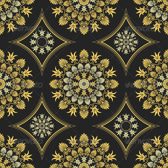 Elegant Black And Gold Background Seamless Lace