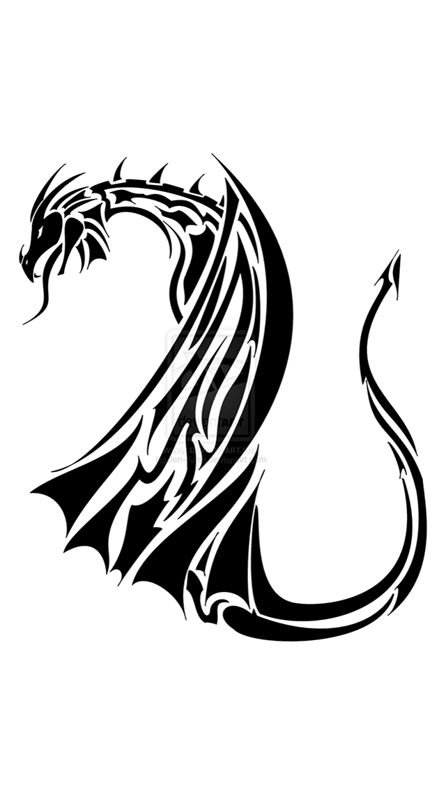 Dragon Tribal Tattoo Wallpaper For iPhone