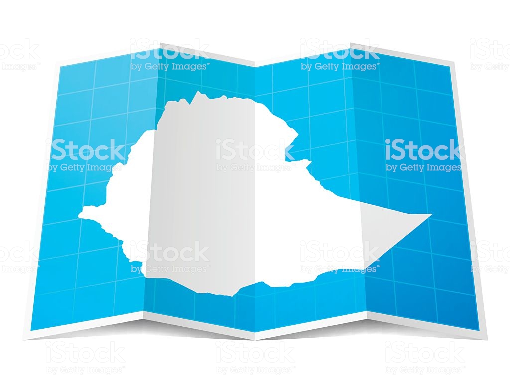 Ethiopia Map Folded Isolated On White Background Stock Vector Art