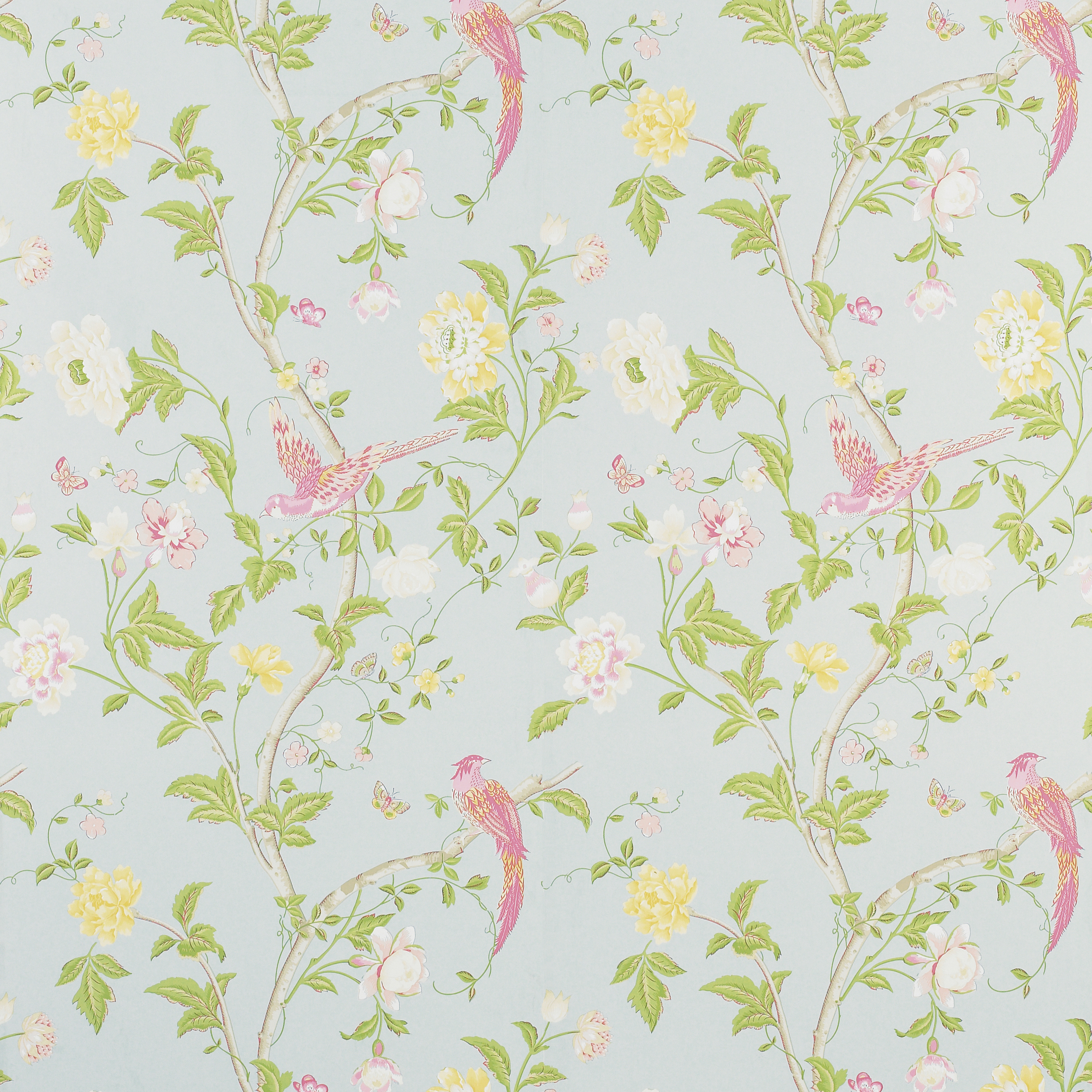 Home Decorating Wallpaper Summer Palace Duck Egg Floral