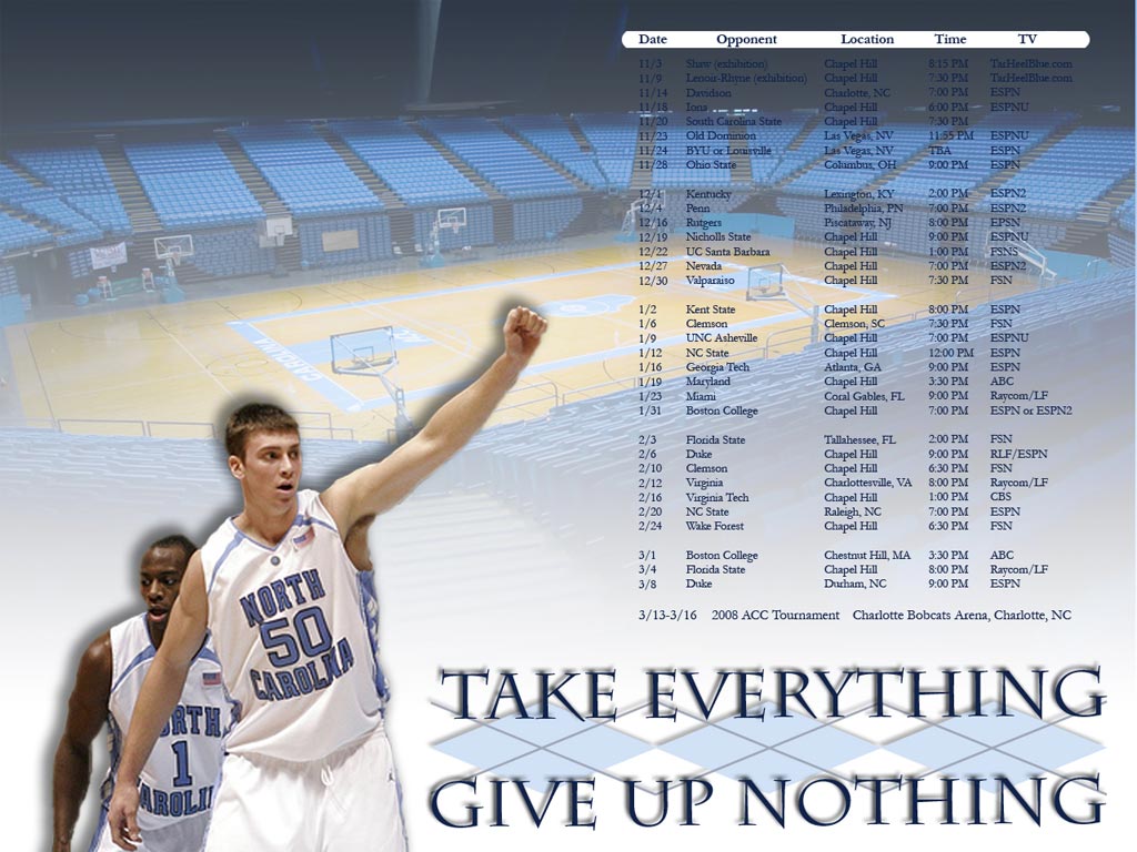 Photo 2007 2008 UNC Basketball Schedule Wallpaper   Tar Heel Times