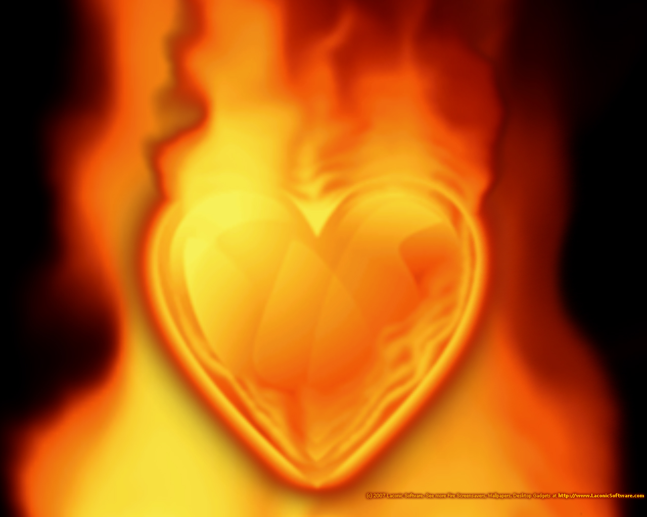 Flame Heart Fire Wallpaper