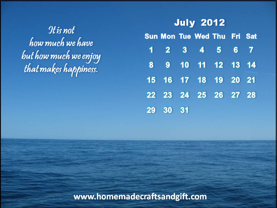 Calendars Bookmarks Cards July Calendar Wallpaper