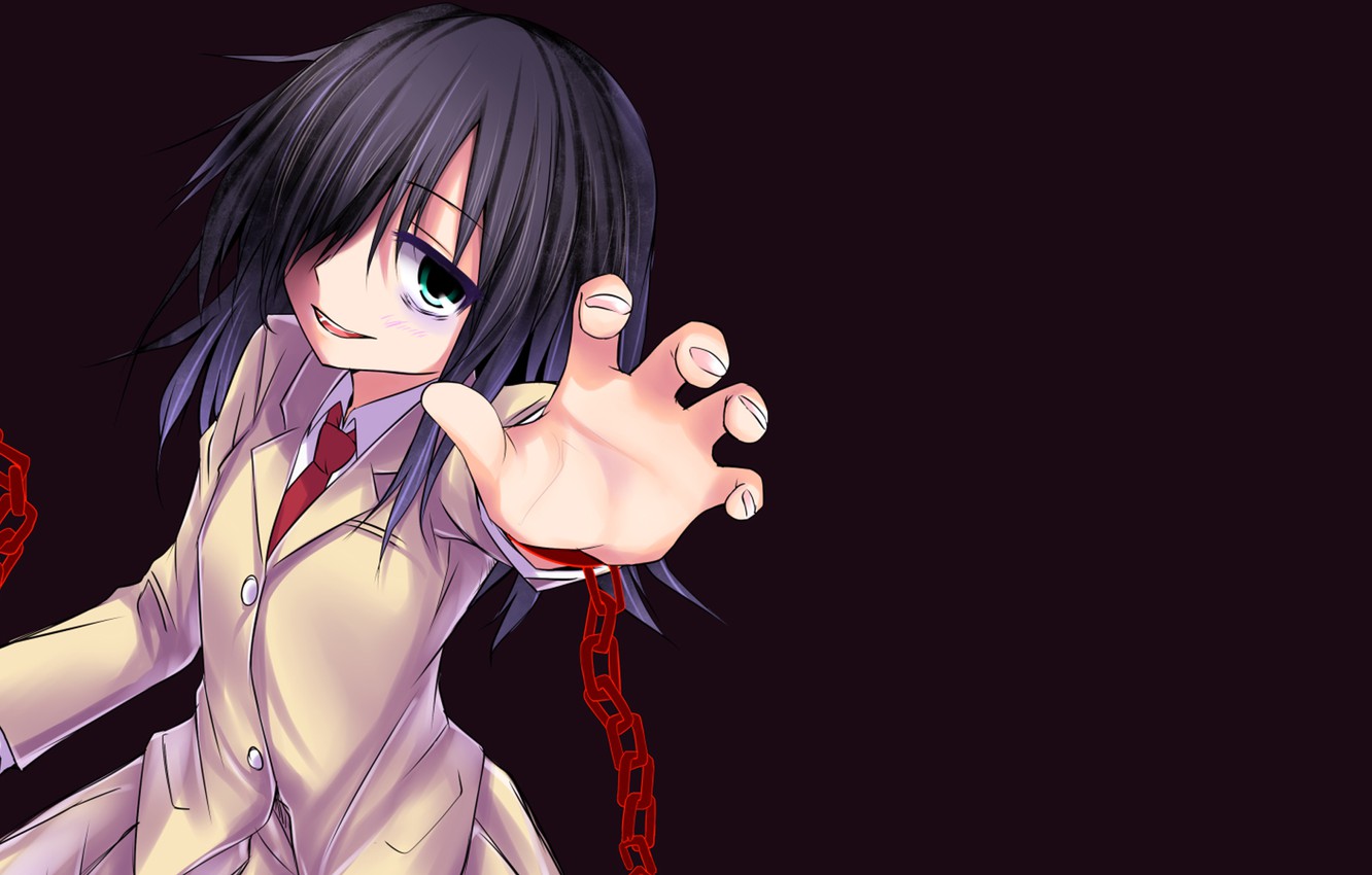 Wallpaper Girl Background Chain School Uniform Watamote They