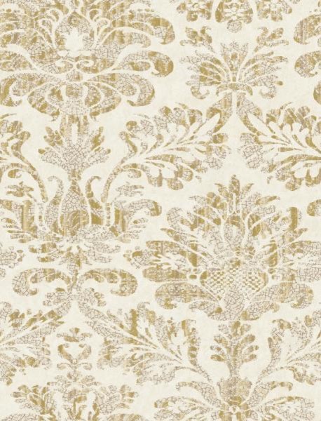 Gold Distressed Damask Modern Wallpaper By Warehouse