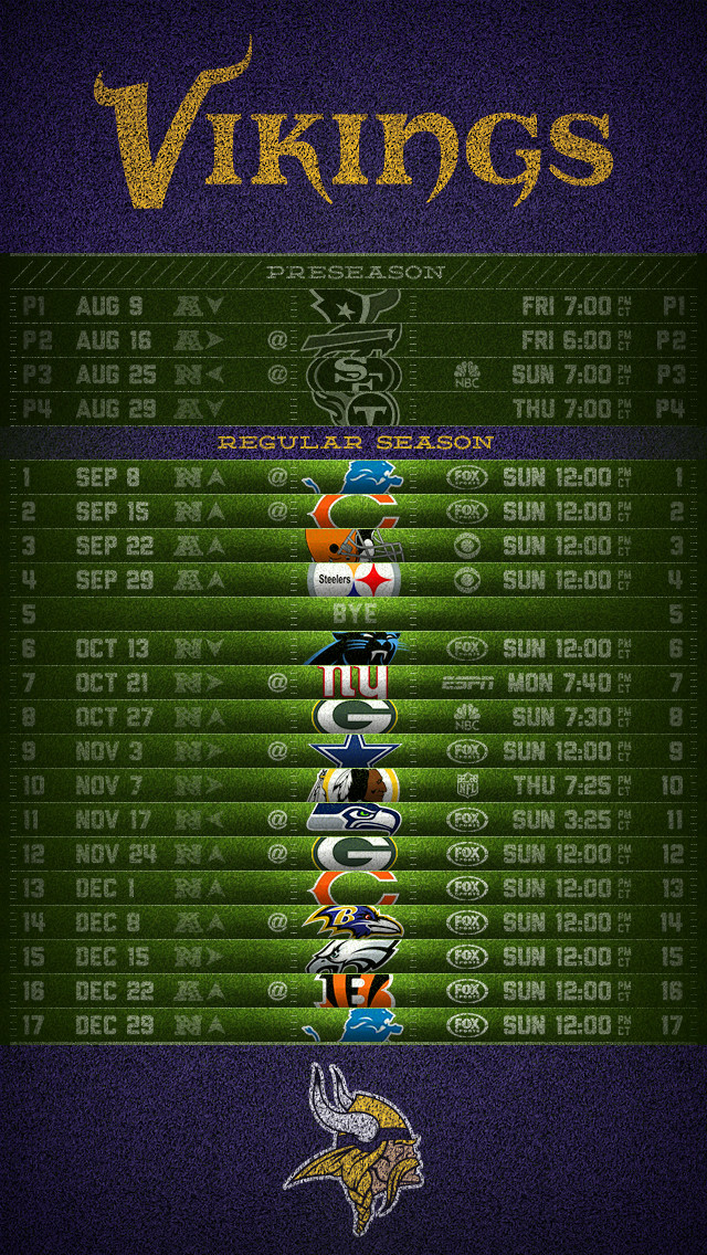 Vikings Printable Schedule Printable World Holiday