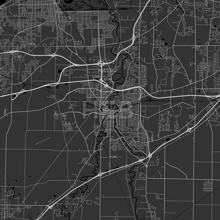 Elyria Ohio Area Map Dark Maps Vector S Streit